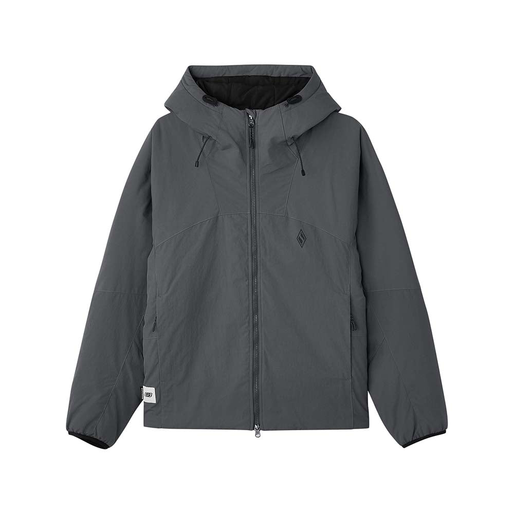 Diamond Woven Quilted Hooded Jacket