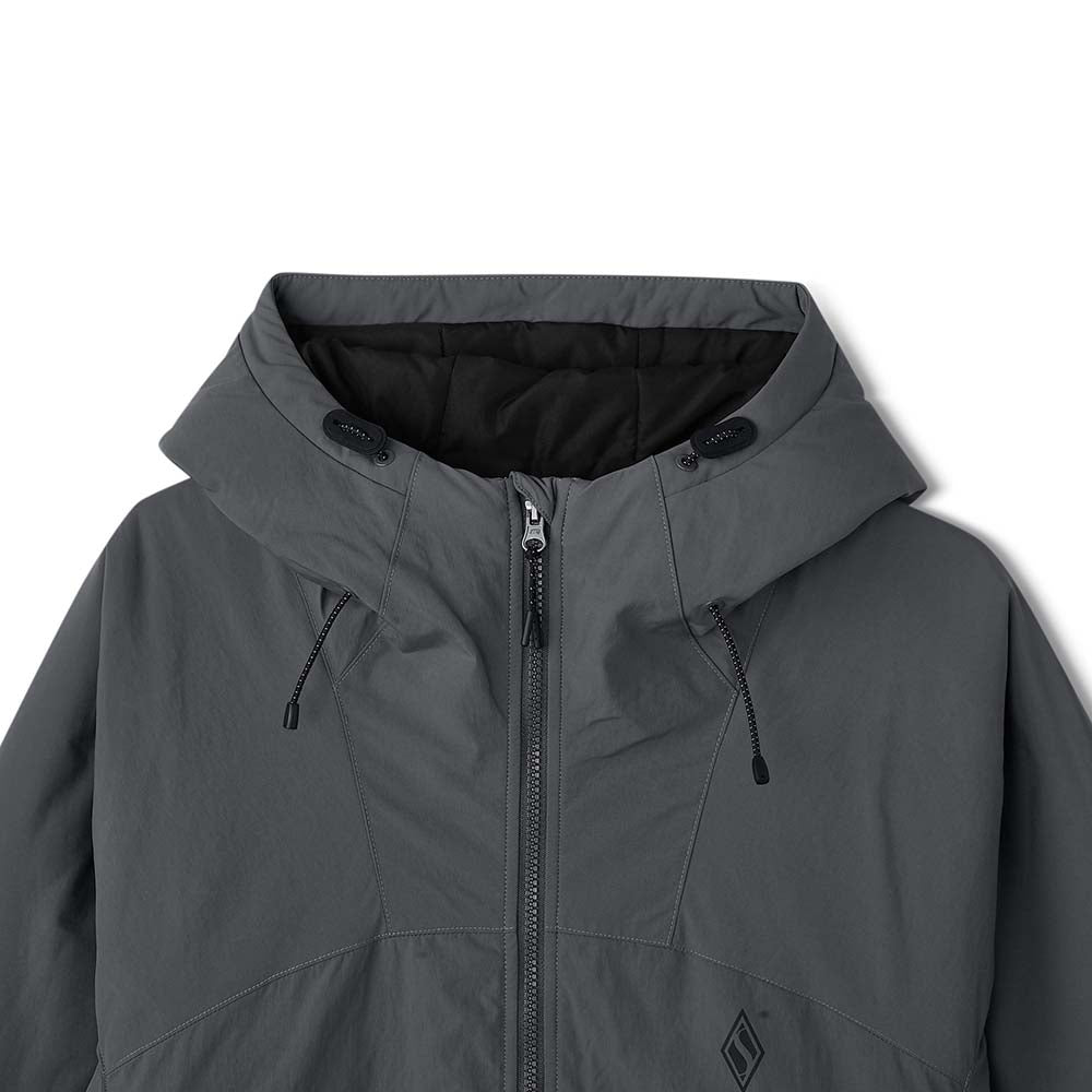 Diamond Woven Quilted Hooded Jacket