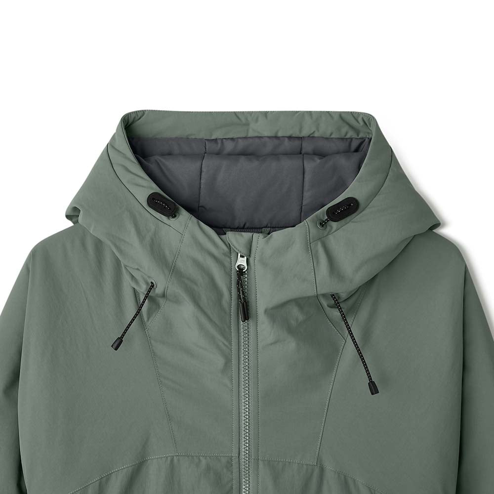 Diamond Woven Quilted Hooded Jacket