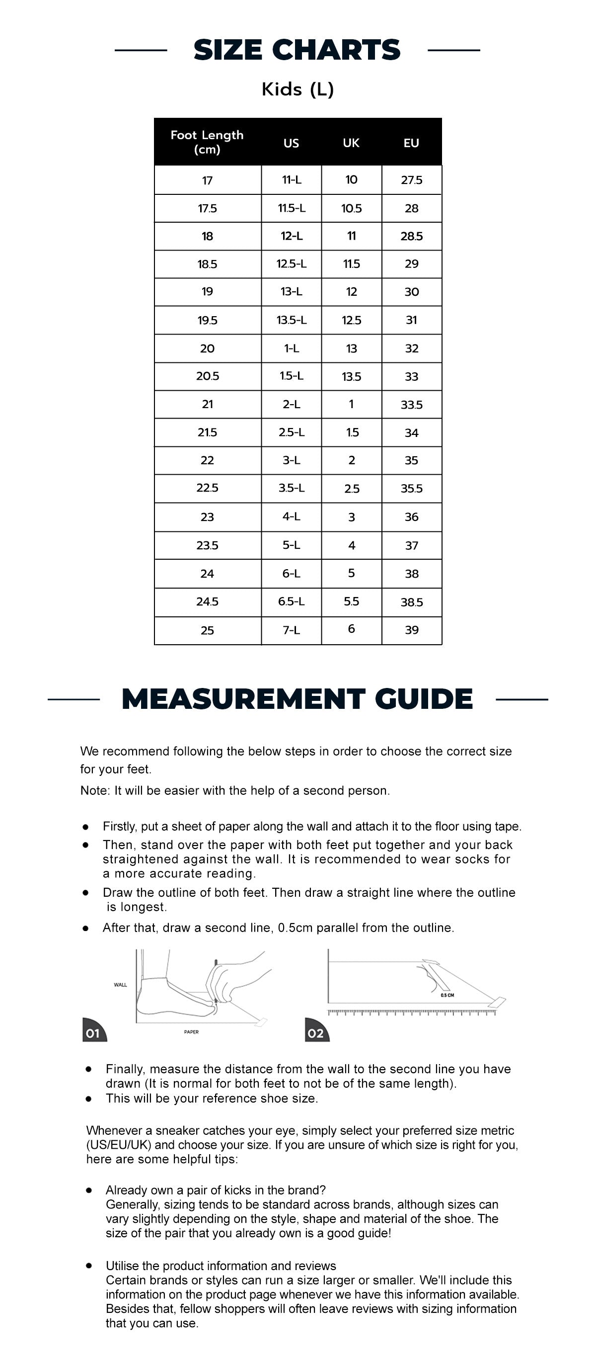 Skechers Size Guide