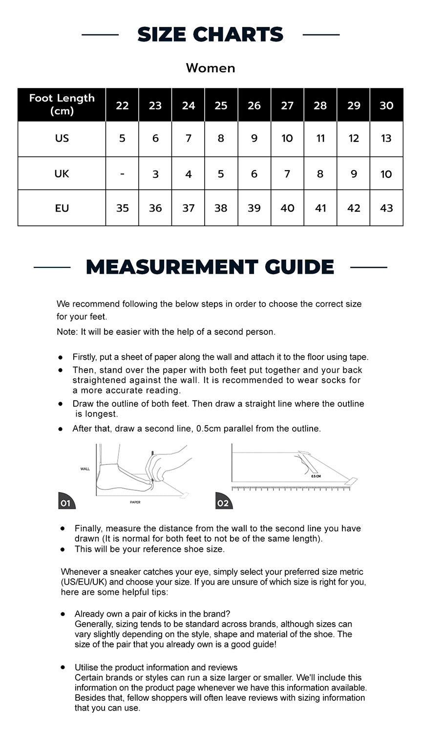 Skechers Size Guide